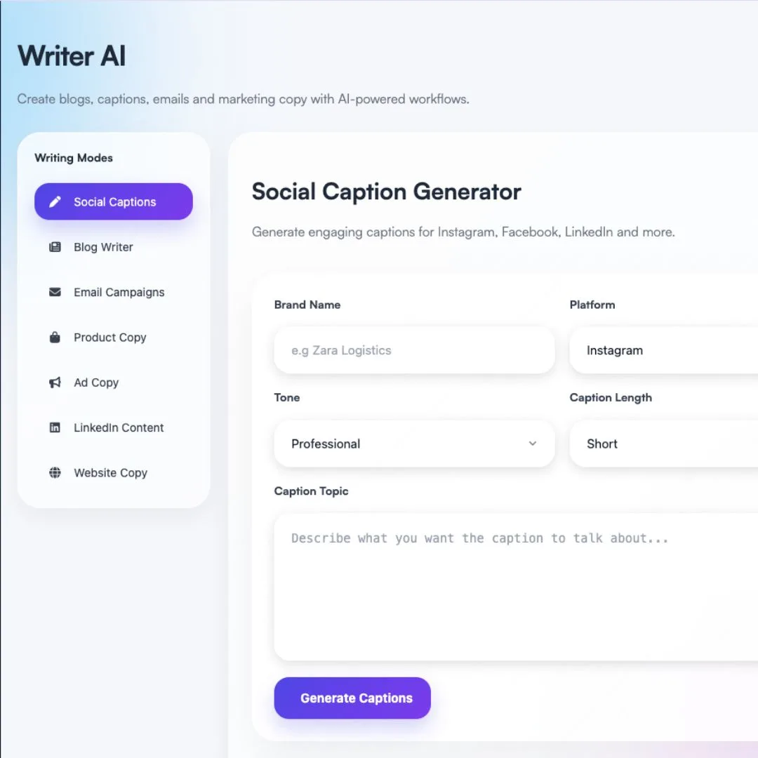Oriqo Studios – AI-Powered Creative & Marketing Workspace project image 2