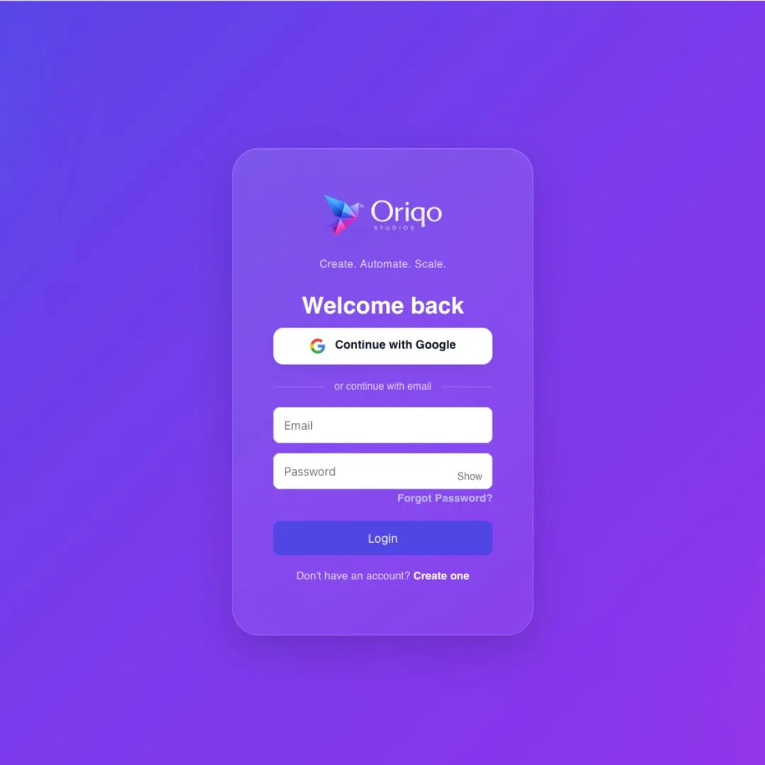 Oriqo Studios – AI-Powered Creative & Marketing Workspace project image 6