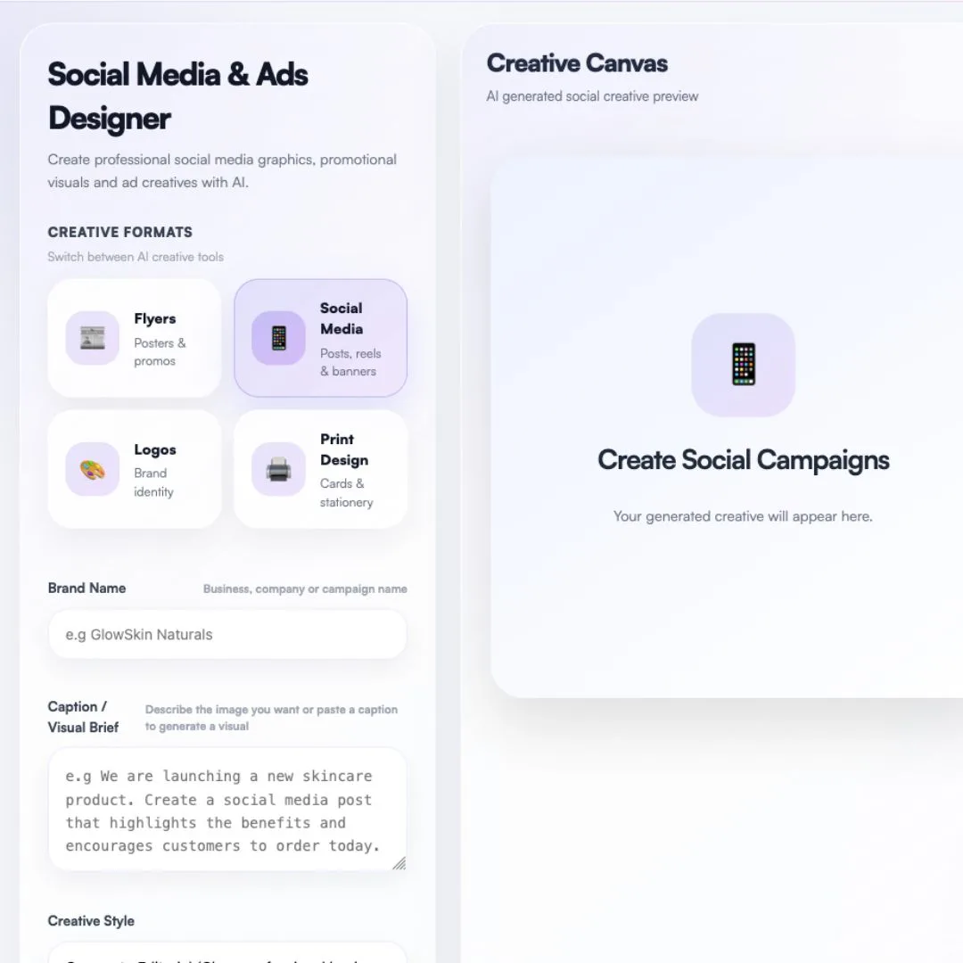 Oriqo Studios – AI-Powered Creative & Marketing Workspace project image 5